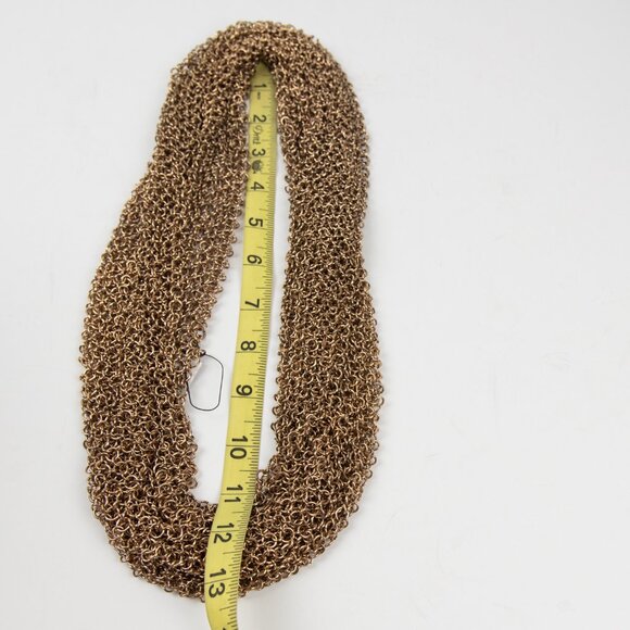 Chico's Ambrosia Necklace Chainmail Bib Metal Scarf Gold New - Picture 5 of 7